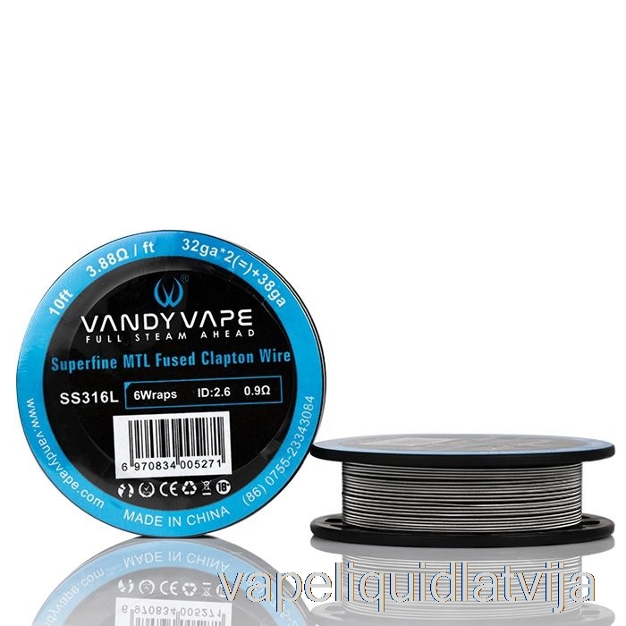 Vandy Vape Superfine Mtl Stiepļu Spoles — 10 pēdas 3,88 ohm Ss Kausētais Clapton Wire Vape šķidrums